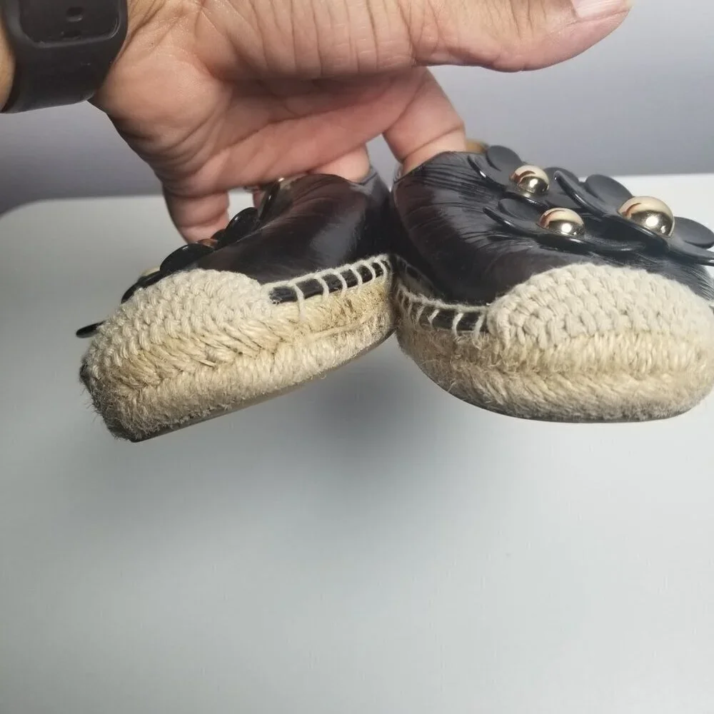 Marc Jacobs Women's Black Daisy Studded Espadrille Shoes EU 36 US 6
